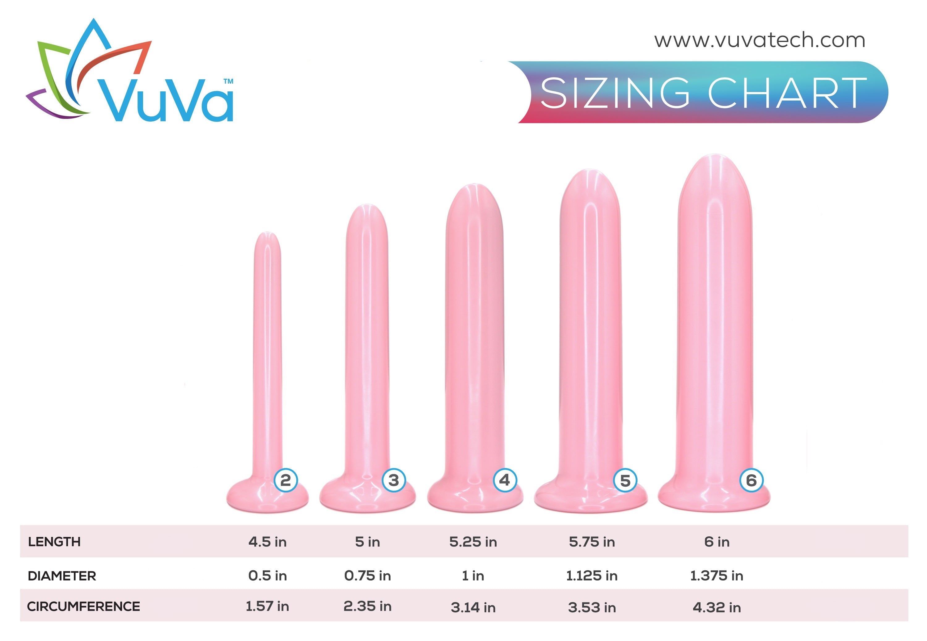 Five VuVa Smooth - Set of 5 with Instructions and Travel Pouch  Vuvatech   